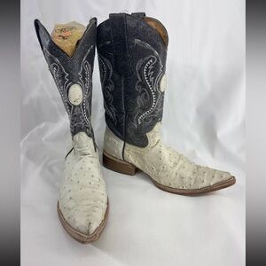 Rebelde Cowboy Mens Western Boots Faux Exotic Ostrich